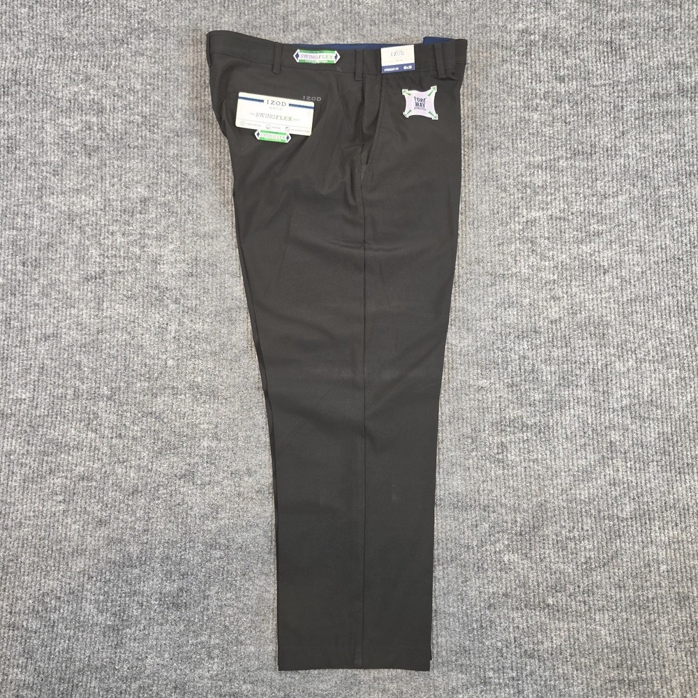 New With Tags Izod Golf Swingflex Pants, Relaxed, Breathable Black - 40 X 30
